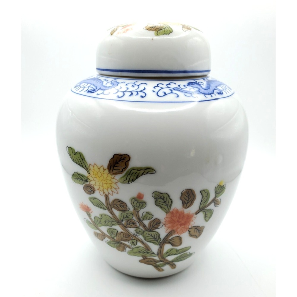 Vintage Andrea by Sadek 6" Floral Ginger Jar